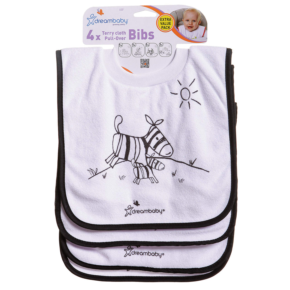 Dreambaby toddler dining style bib encourages tidy mealtimes and independence