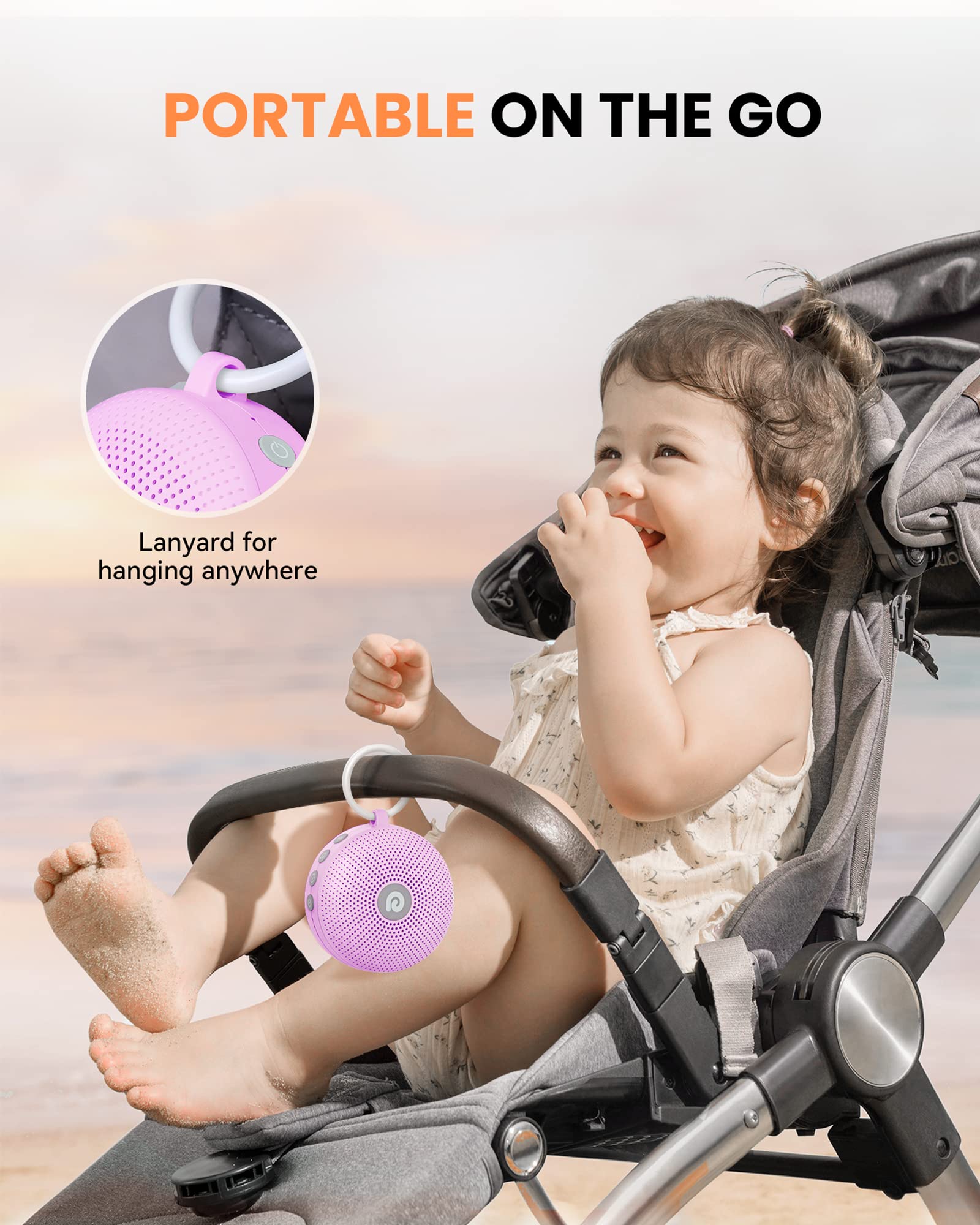 Dreamegg Baby Sleep Soother volume control demonstrates adjustable sound levels for personalized quiet time.