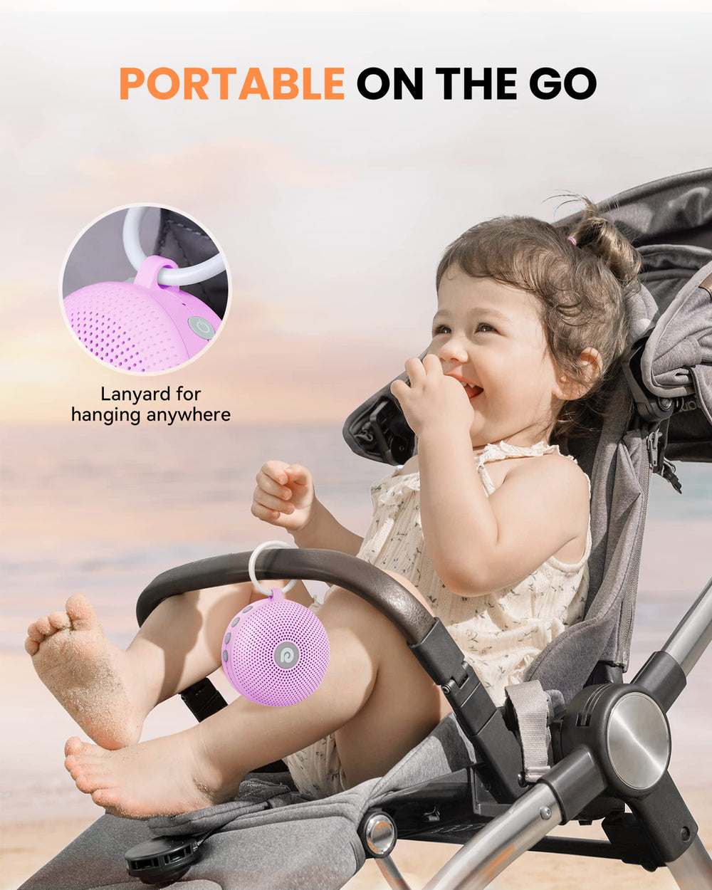 Dreamegg Baby Sleep Soother volume control demonstrates adjustable sound levels for personalized quiet time.