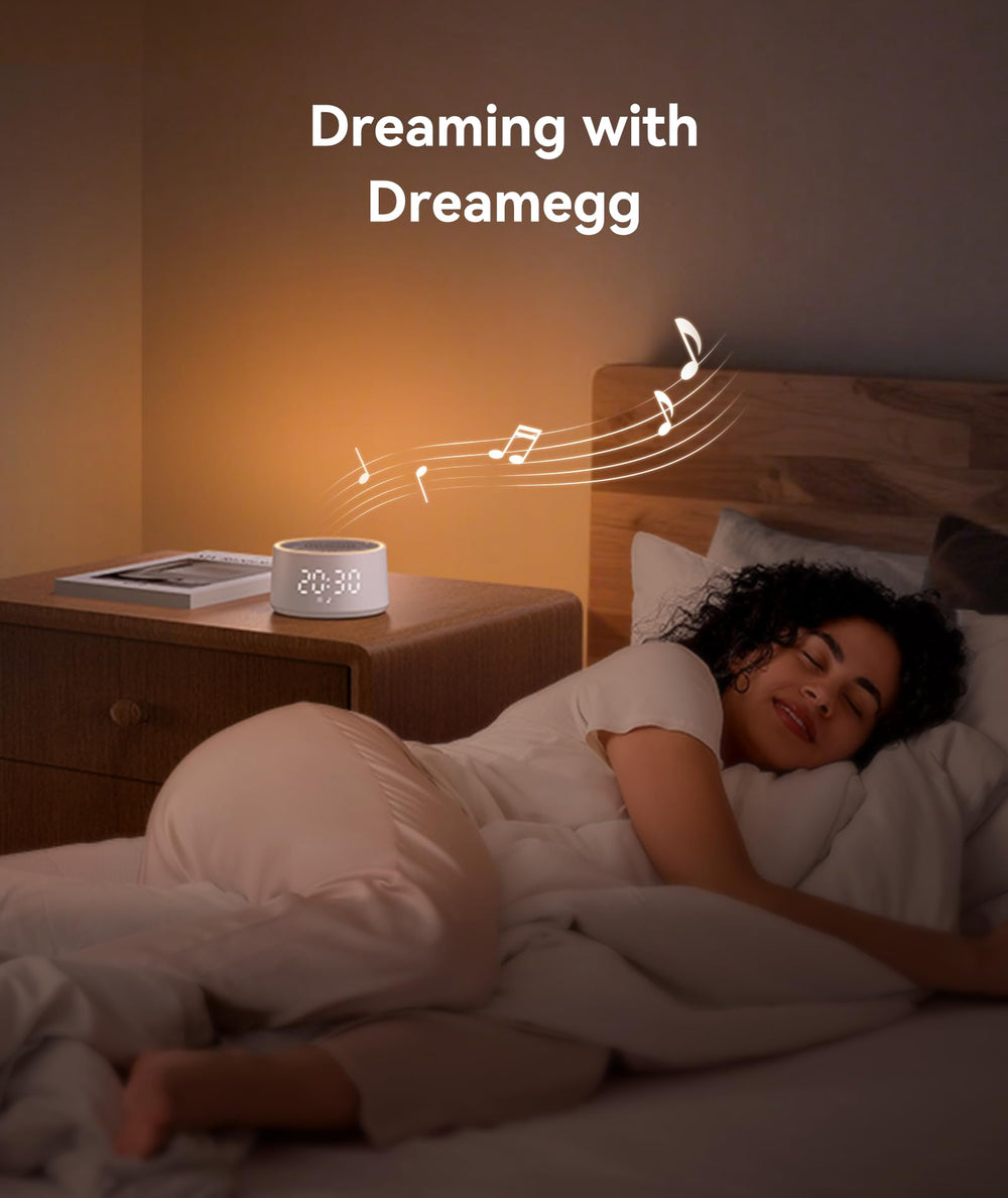 Dreamegg sound machine memory function highlights last-used settings for quick setup.