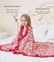DreamHalo baby blanket swaddled around infant, ideal for swaddling and soothing.