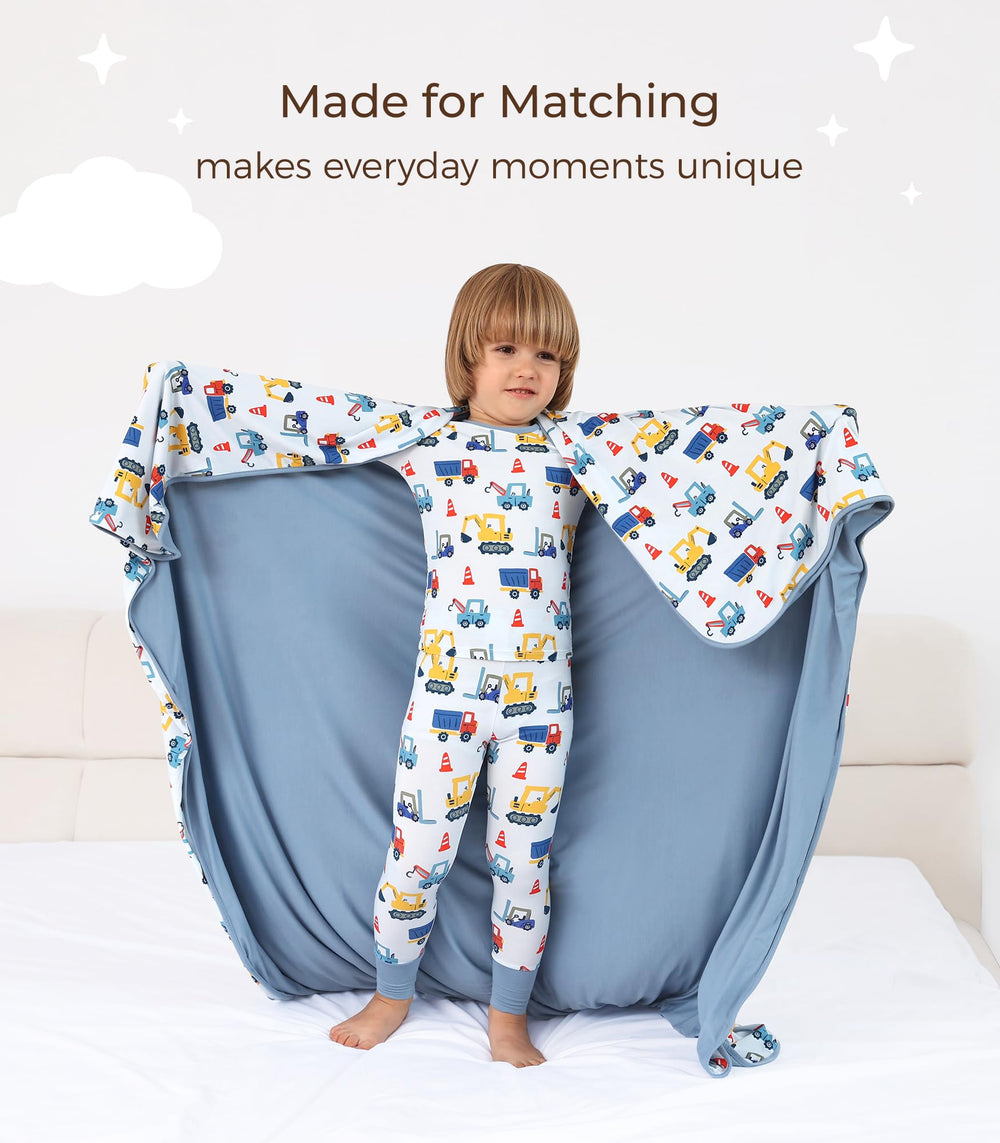 DREAMHALO blue car blanket swaddle-ready for cozy newborn security.