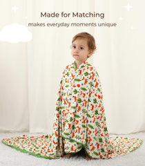 DREAMHALO Little Fox baby blanket in crib setting for breathable daily comfort.
