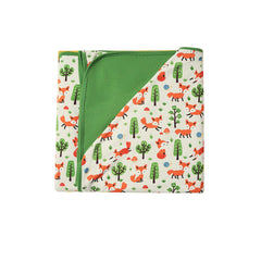 DREAMHALO Little Fox baby blanket folded for cozy storage and quick grab-and-go comfort.