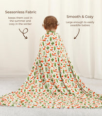 DREAMHALO Little Fox blanket used as swaddle provides gentle wrapping warmth.