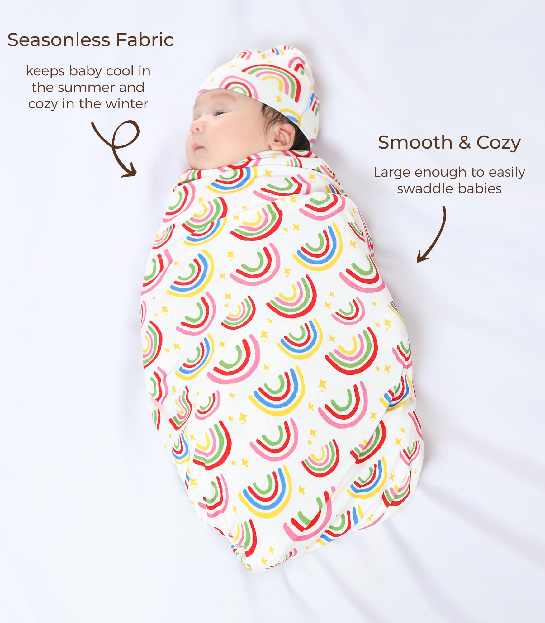DREAMHALO milk eggs design swaddle blanket ideal for daily newborn outings.