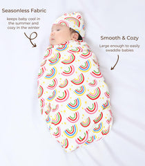 DREAMHALO milk eggs design swaddle blanket ideal for daily newborn outings.