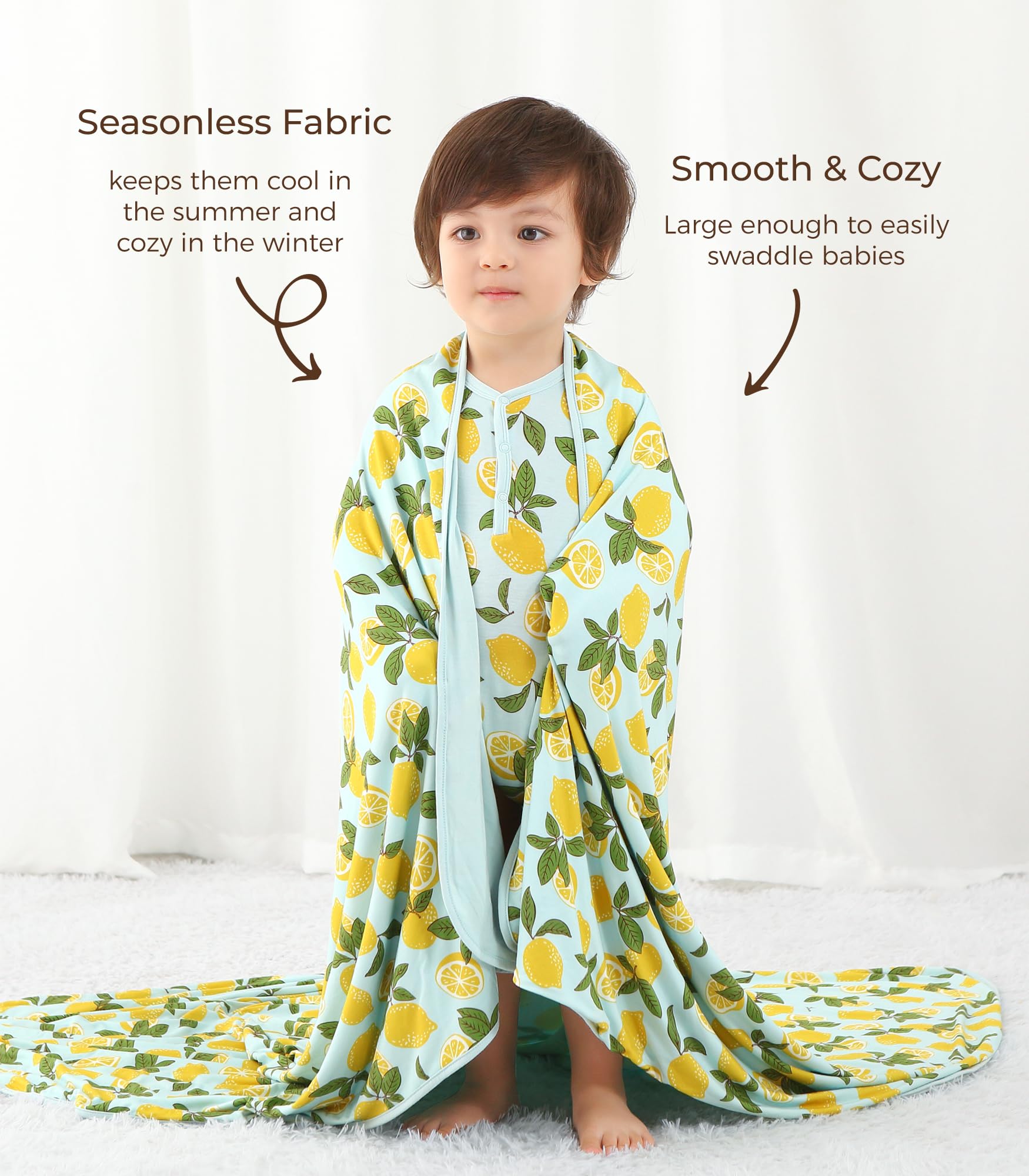 DREAMHALO nursery crib setup shows large 50x50 blanket accompanying nap time.