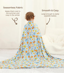 DreamHalo bamboo blanket in travel setup showing portability and all-season comfort