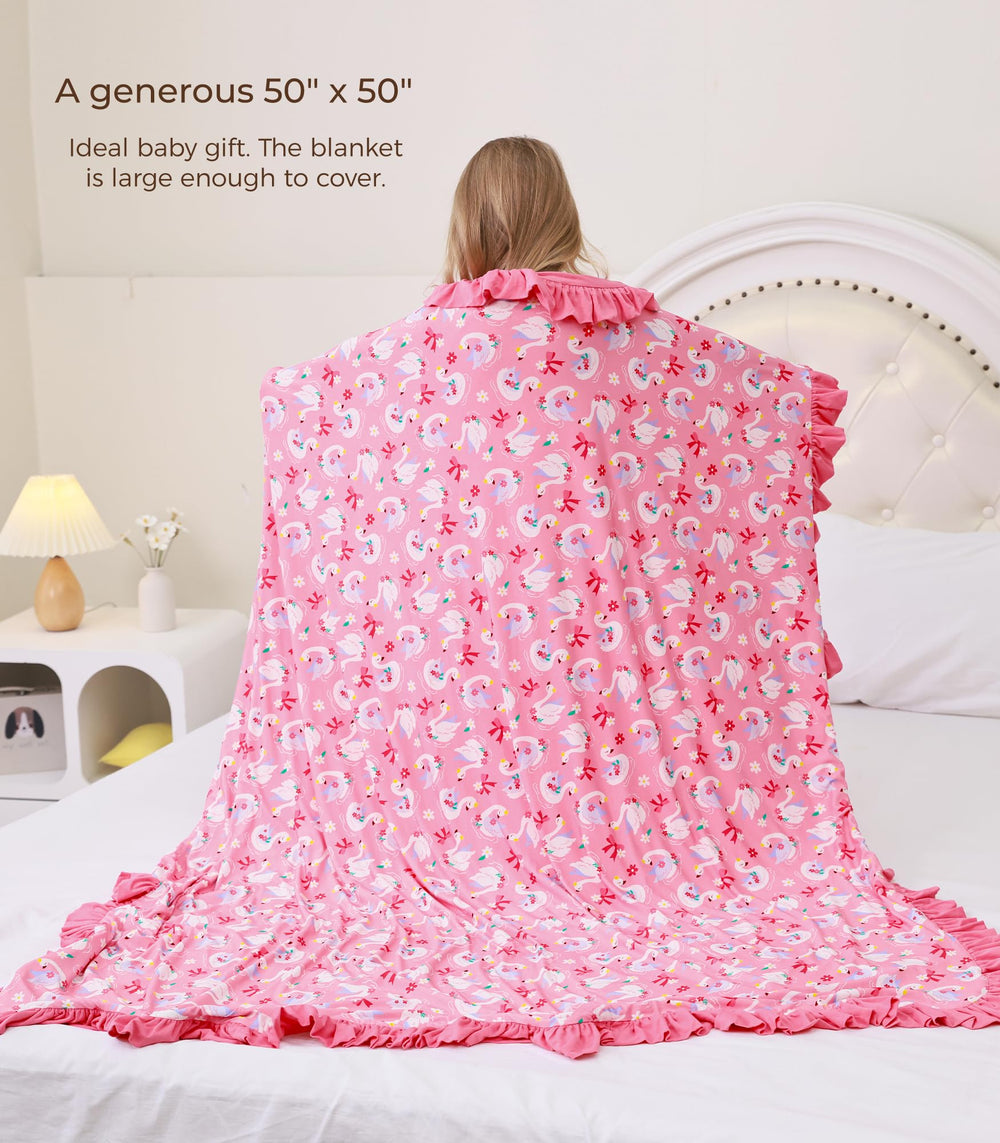 DREAMHALO premium baby blanket shown with toddler use illustrates long-lasting coverage.