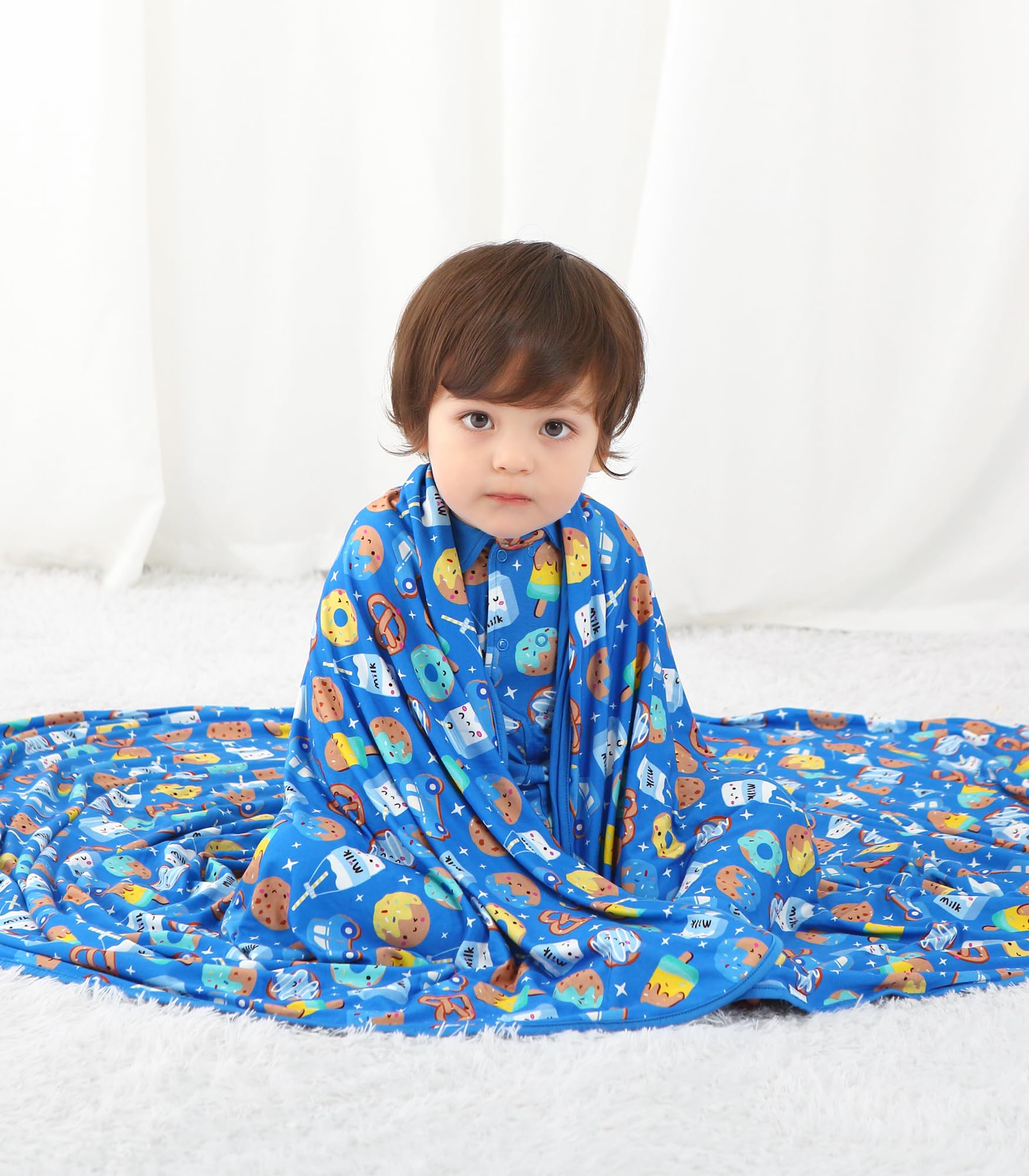 DREAMHALO premium bamboo baby blanket 50x50 coverage shows a cozy long-lasting nursery companion