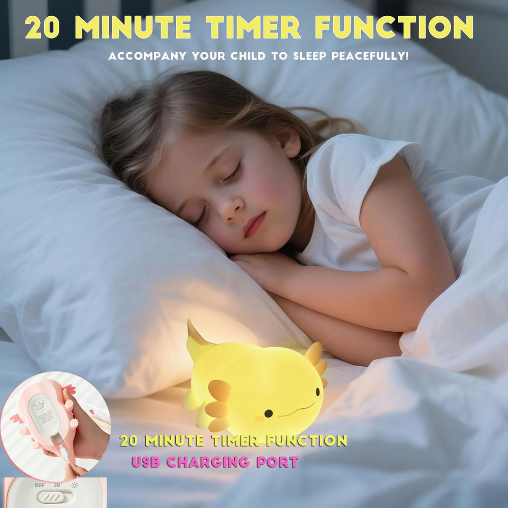 Dreaming My Dream Axolotl Night Light adds cute room decor and kid-friendly charm.
