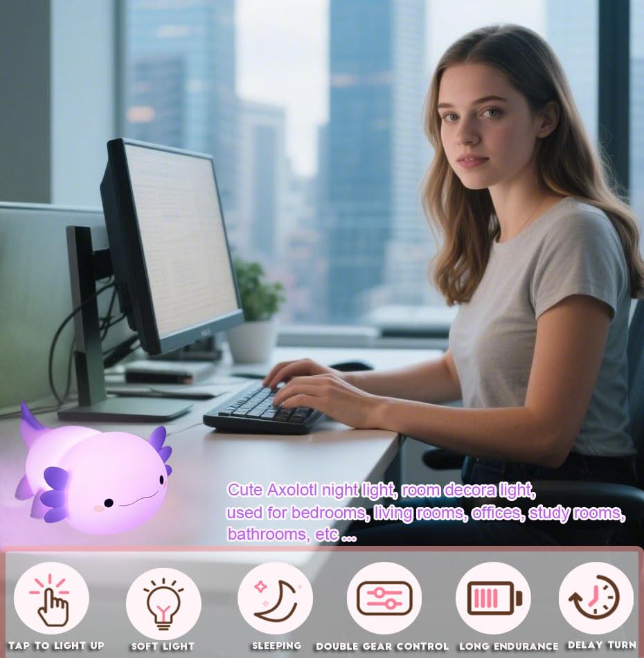 DREAMING MY DREAM axolotl night light is BPA-free and soft silicone.