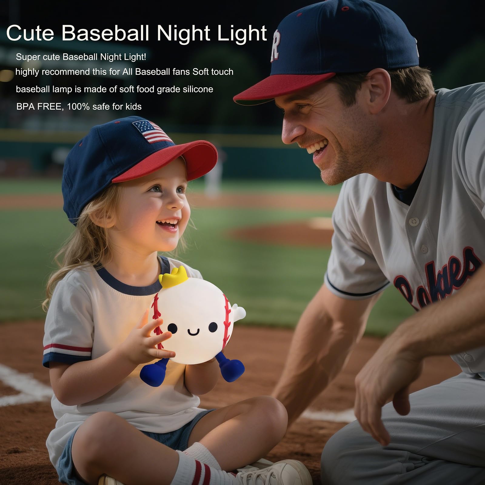 DREAMING MY DREAM baseball night light kawaii design adds cozy decor for kids' rooms.