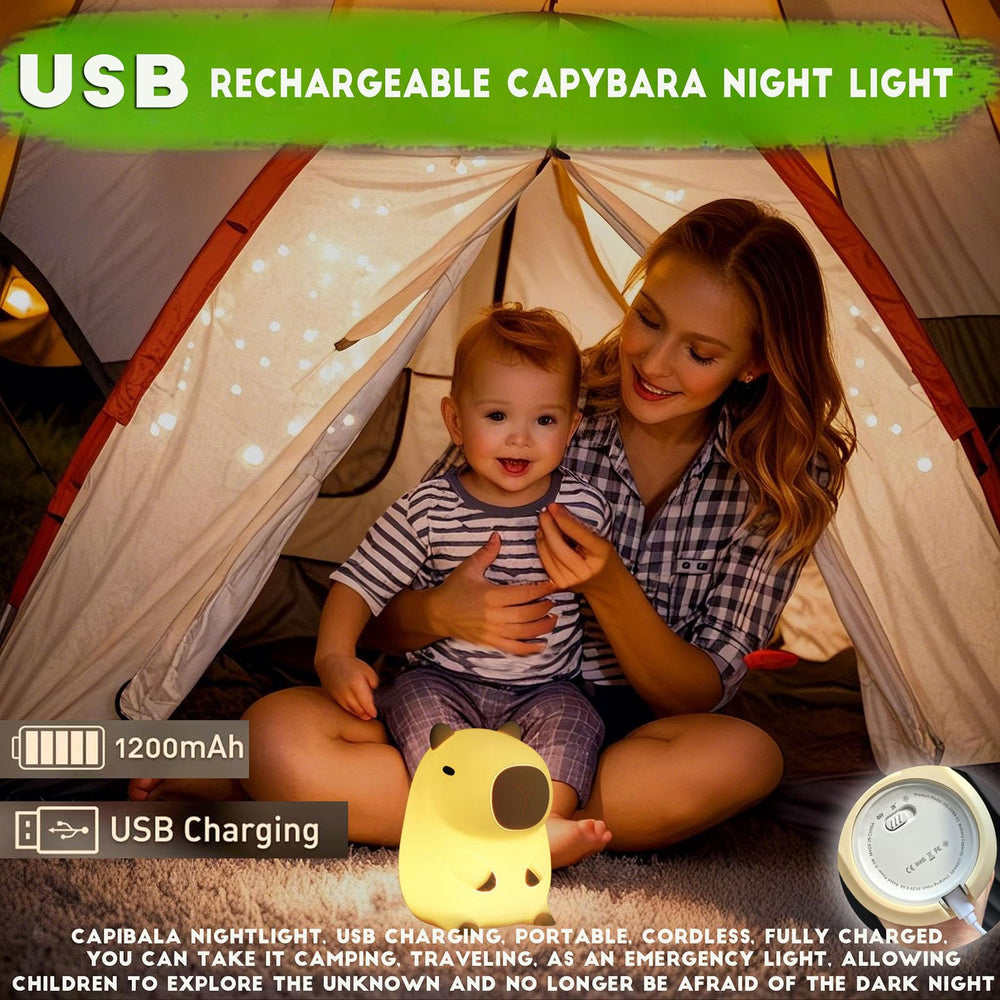 DREAMING MY DREAM Capybara lamp two brightness levels for adjustable bedside lighting.