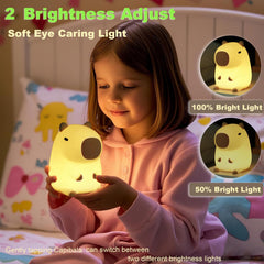 DREAMING MY DREAM Capybara lamp detail silicone, soft kneadable texture for tactile play.