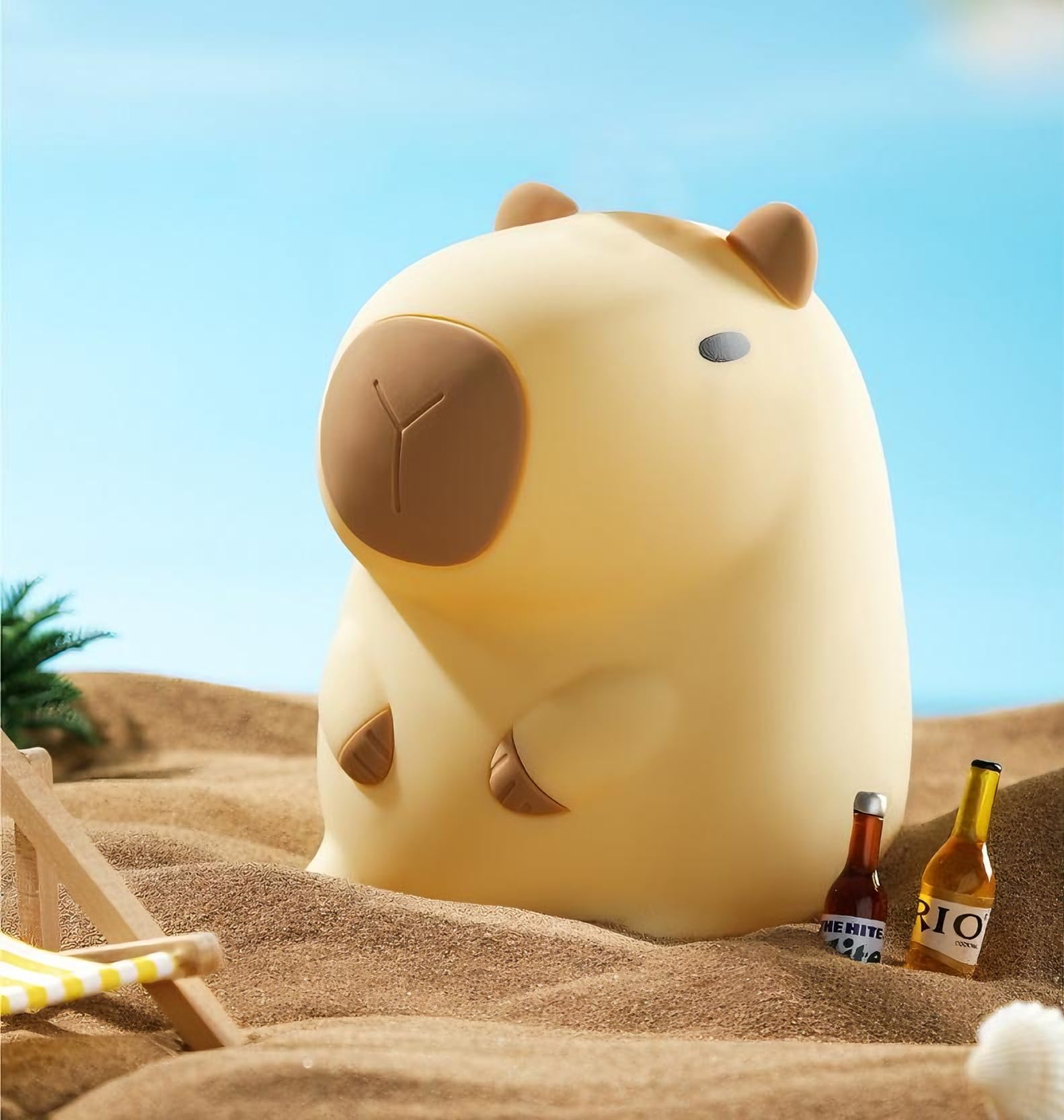 DREAMING MY DREAM Capybara lamp packaging, includes USB cable and user manual.