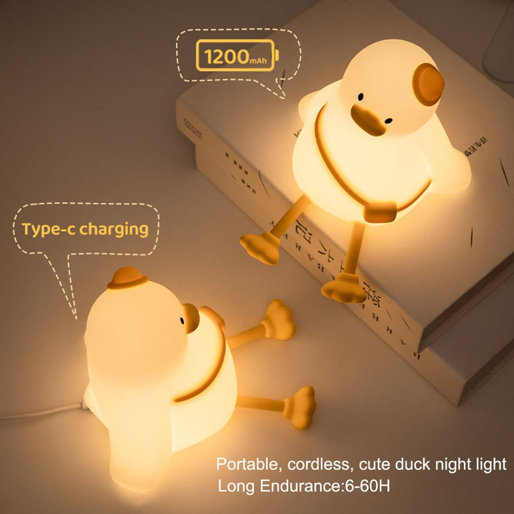 DREAMING MY DREAM duck night light timer function demonstrates 30-minute off timer.