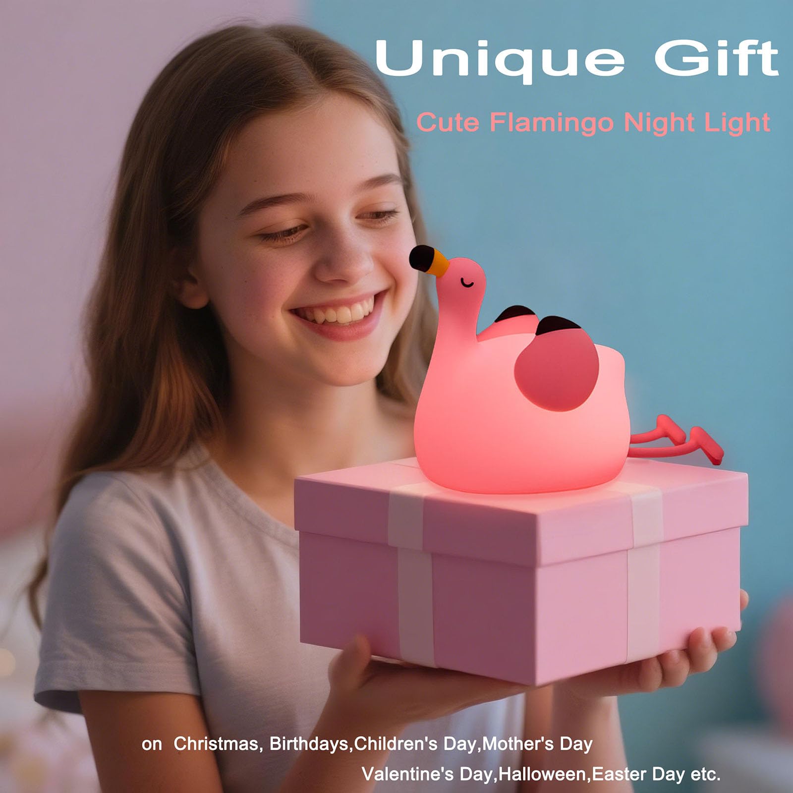 Dreaming My Dream Flamingo Night Light in a nursery decor setup enhances cozy sleep ambiance.