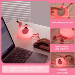 Dreaming My Dream Flamingo Night Light off shows soft silicone texture.