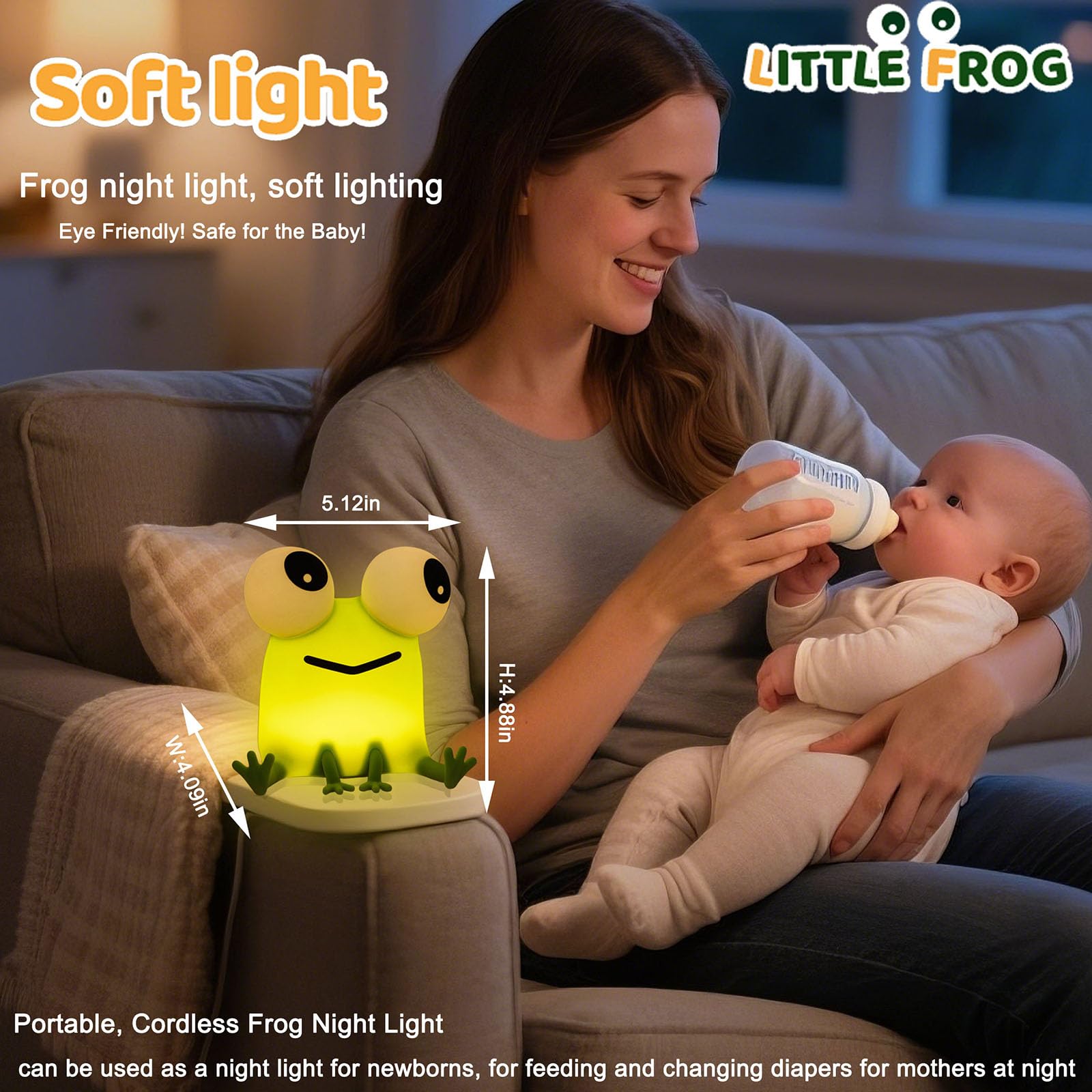 DREAMING MY DREAM Frogs Night Light bedroom decor accent for kids