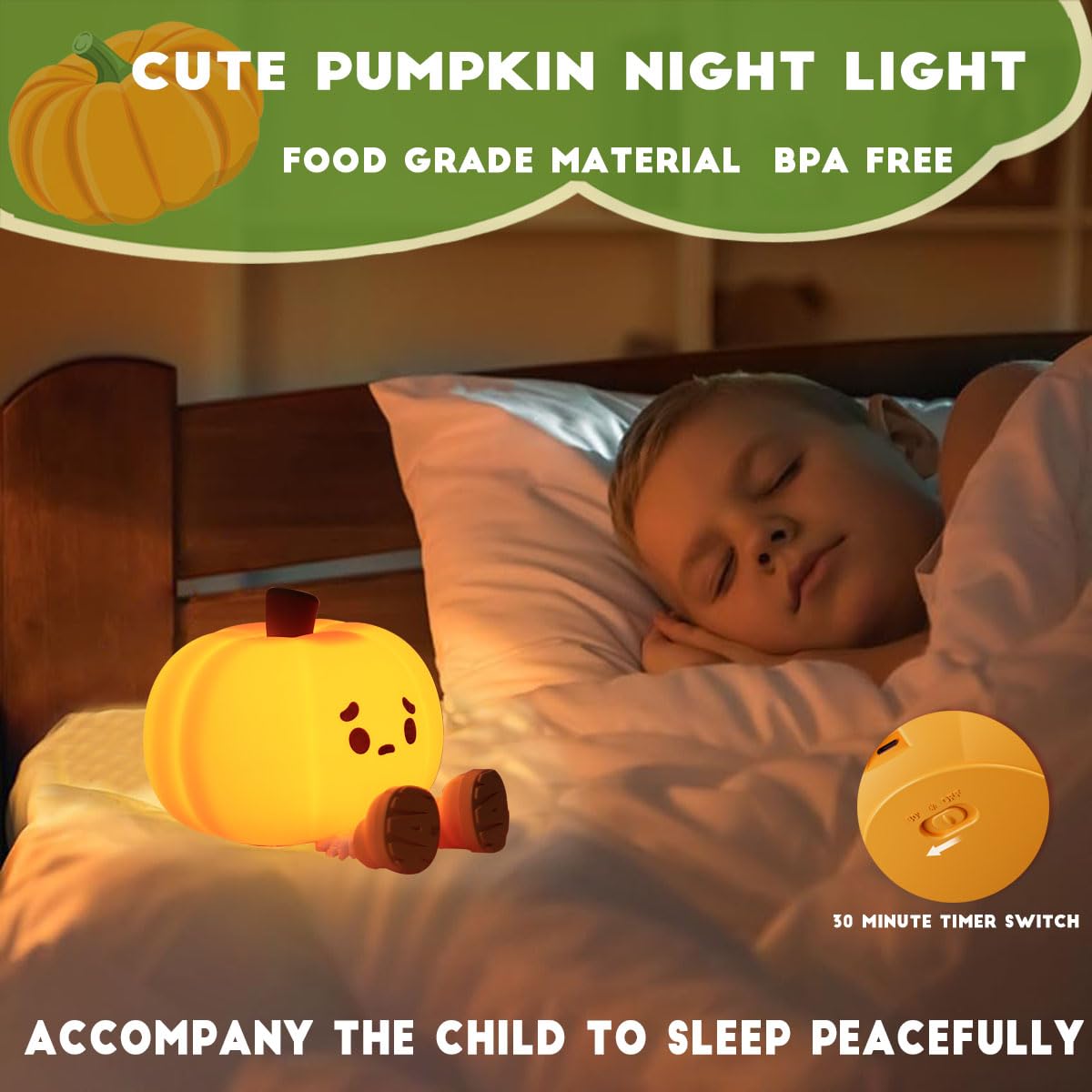 DREAMING MY DREAM pumpkin light is rechargeable and cordless for portable Halloween decor and night use.
