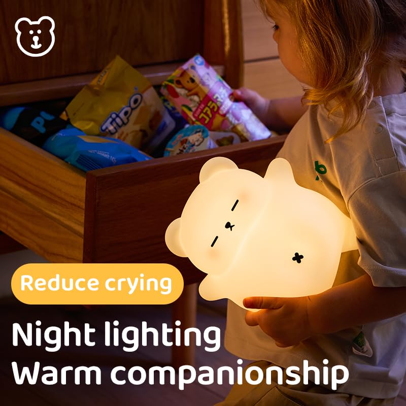 DREAMING MY DREAM snoring bear night light timer off demonstrates 30 minute auto off feature.