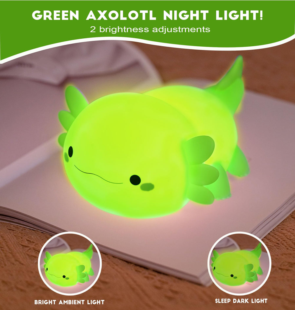 DREAMING MY DREAM Axolotl night light in silicone for safe kneadable comfort.