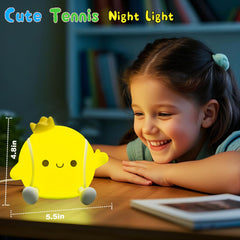 DREAMING MY DREAM Tennis Night Light shows tap to adjust brightness for kid's room