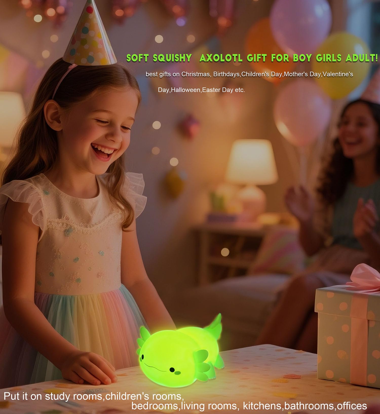 DREAMING MY DREAM Axolotl light offers two brightness levels for flexible lighting.