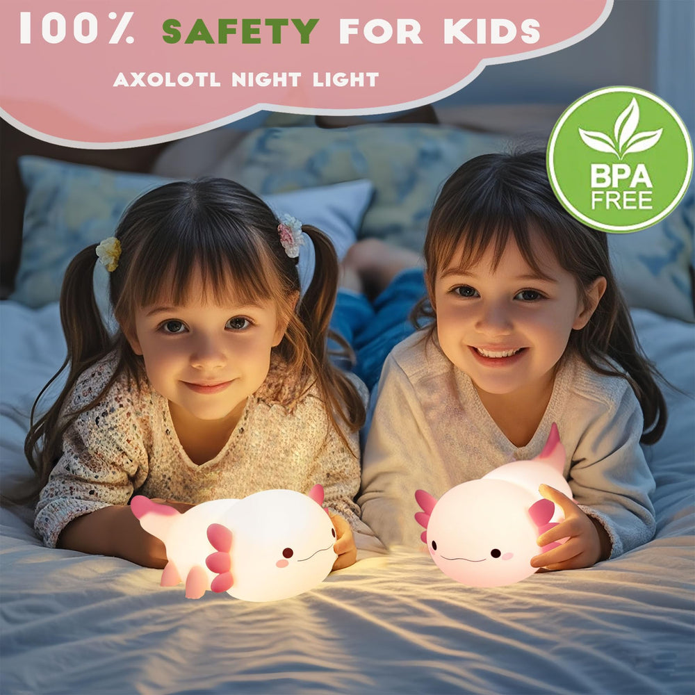 DREAMING MY DREAM axolotl night light BPA-free silicone with soft touch, kid-safe
