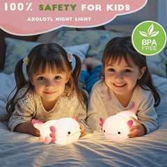 DREAMING MY DREAM axolotl night light BPA-free silicone with soft touch, kid-safe