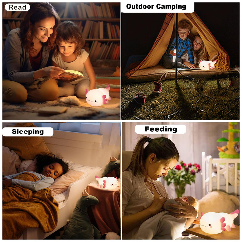 DREAMING MY DREAM axolotl night light dual brightness for eye-friendly lighting