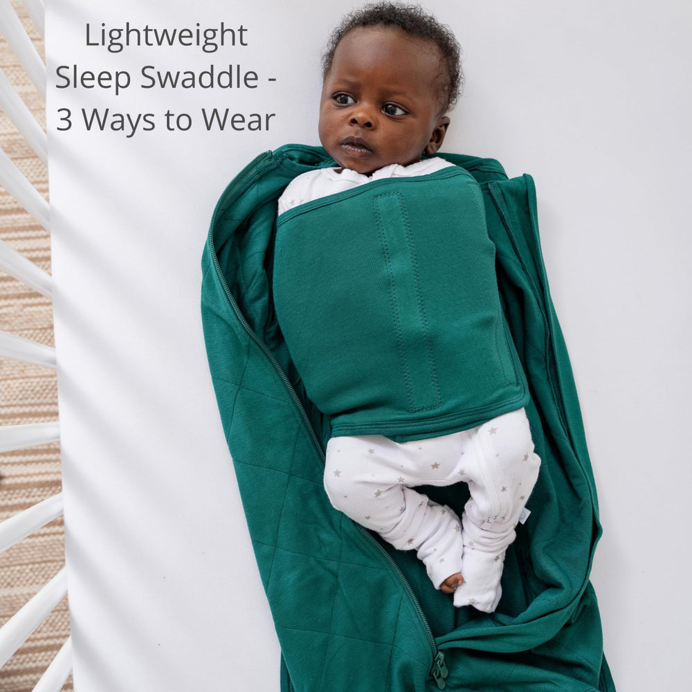 Dreamland Baby bamboo viscose swaddle forest pattern offers breathable comfort.