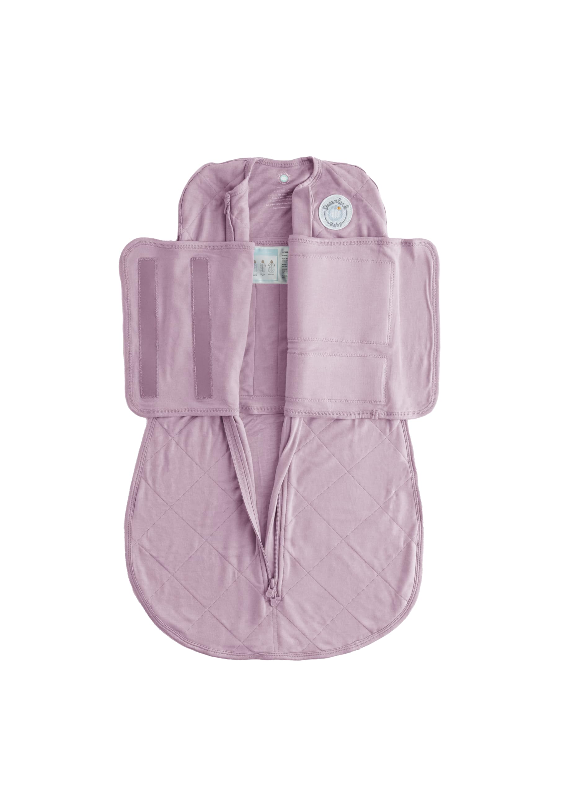 Dreamland Baby bamboo viscose swaddle mauve fabric detail highlights softness