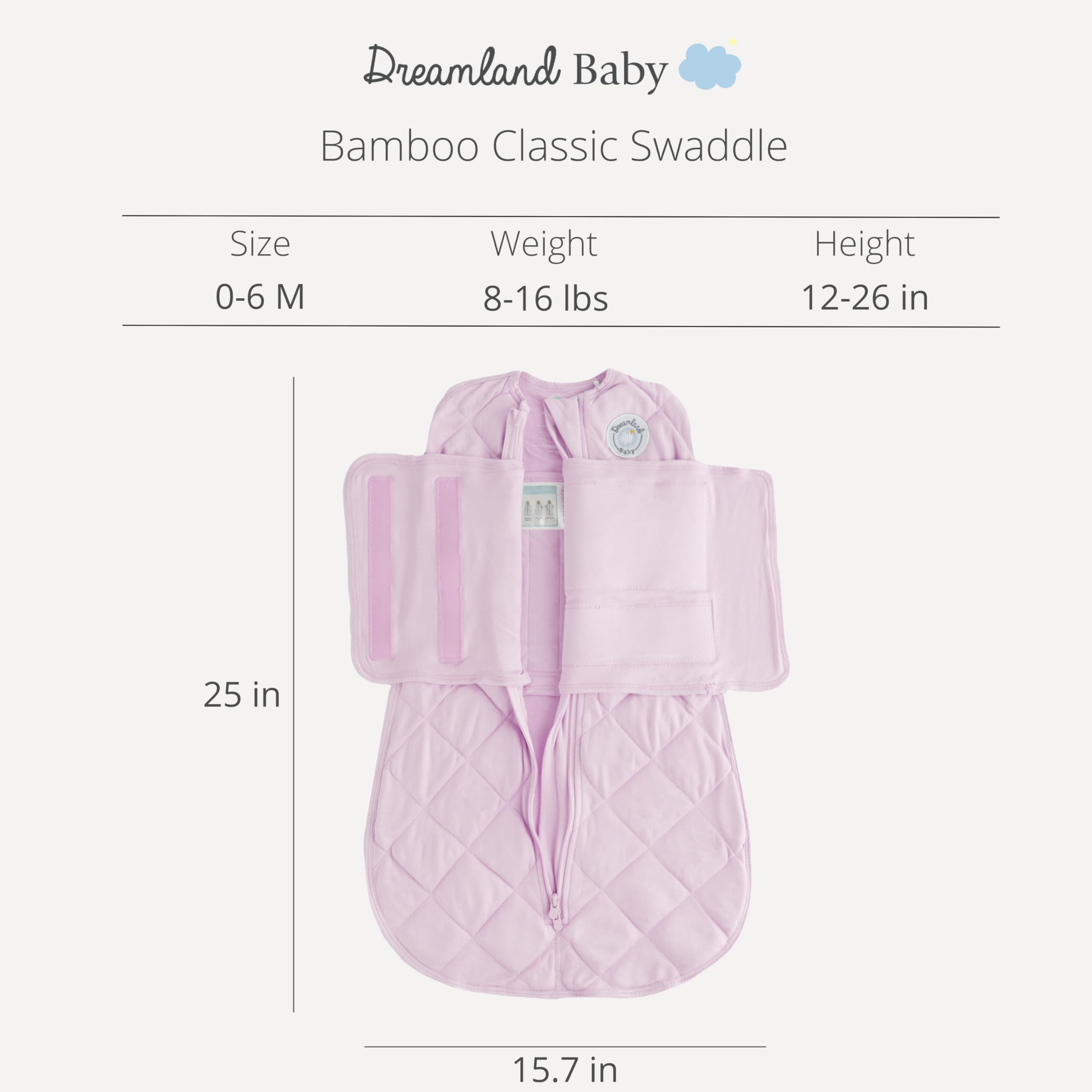 Dreamland Baby swaddle mauve lightweight 1.0 TOG for secure sleep