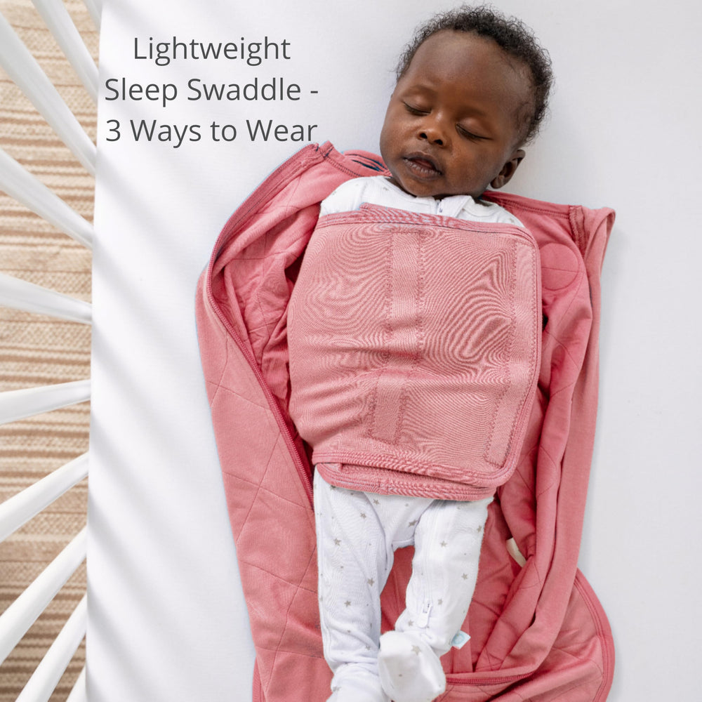 Dreamland Baby bamboo viscose swaddle Rose 1.0 TOG emphasizes breathable warmth for comfy nights