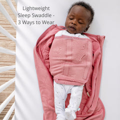 Dreamland Baby bamboo viscose swaddle Rose 1.0 TOG emphasizes breathable warmth for comfy nights