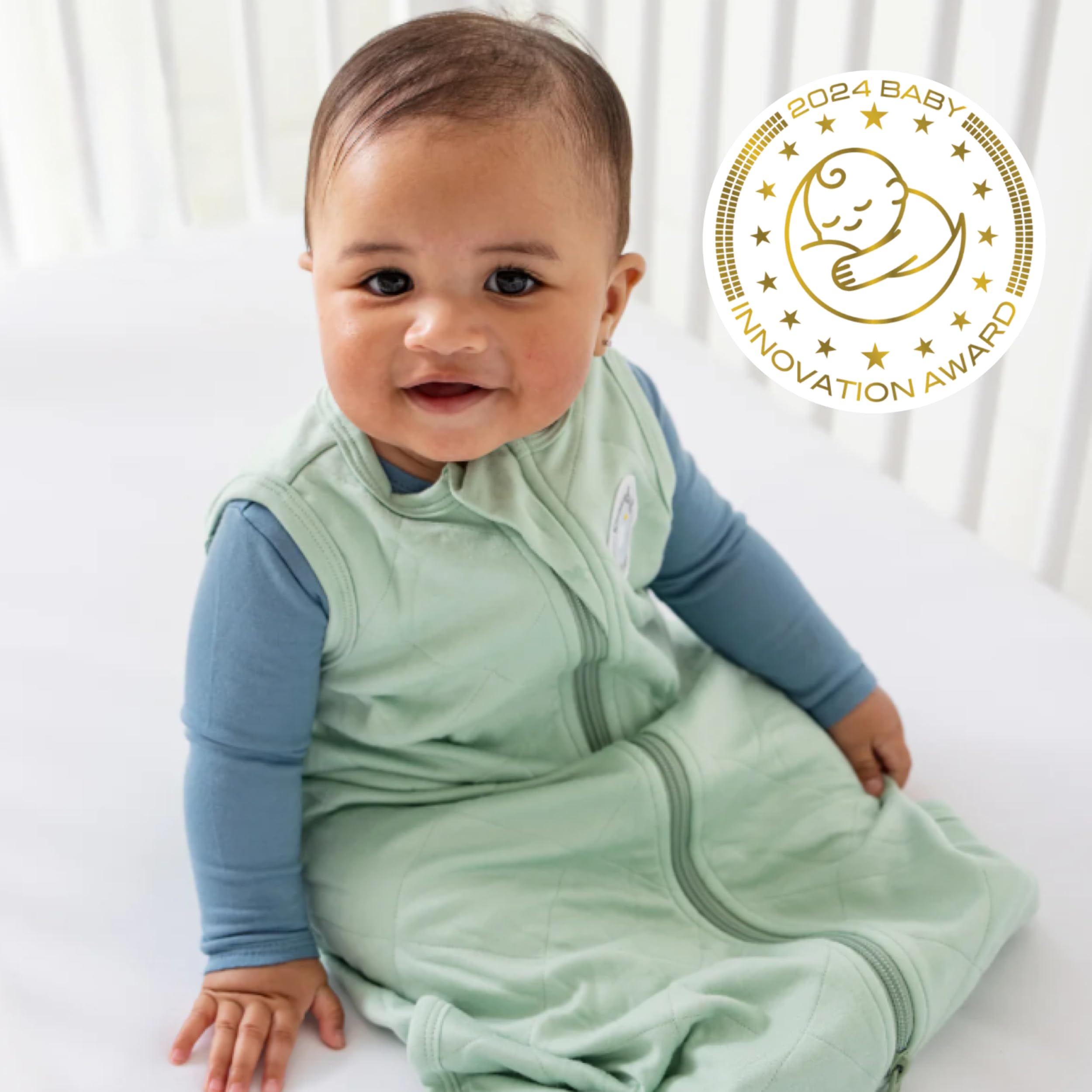 Dreamland Baby Sleep Sack tagless detail highlights comfortable, irritation-free sleep for little ones