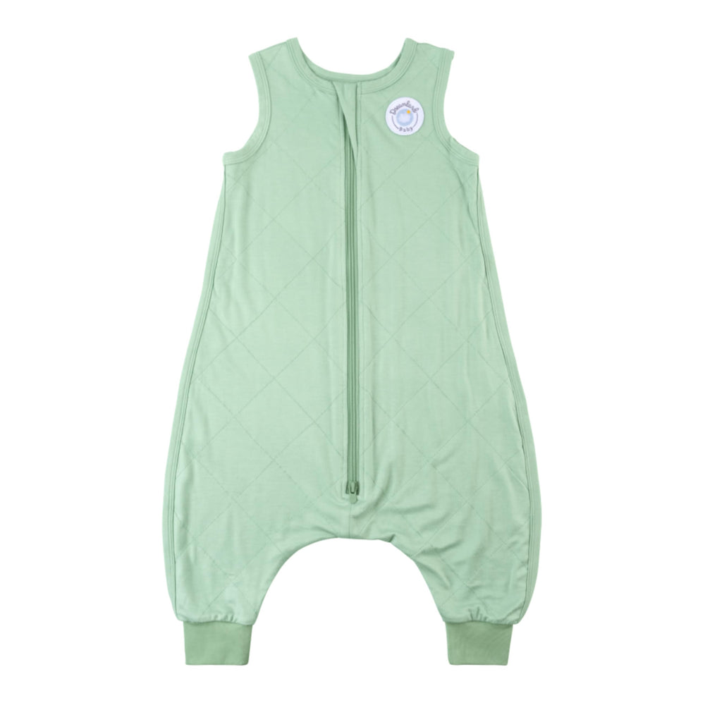 Dreamland Baby toddler sleep sack with feet in exterior view shows plush viscose fabric.
