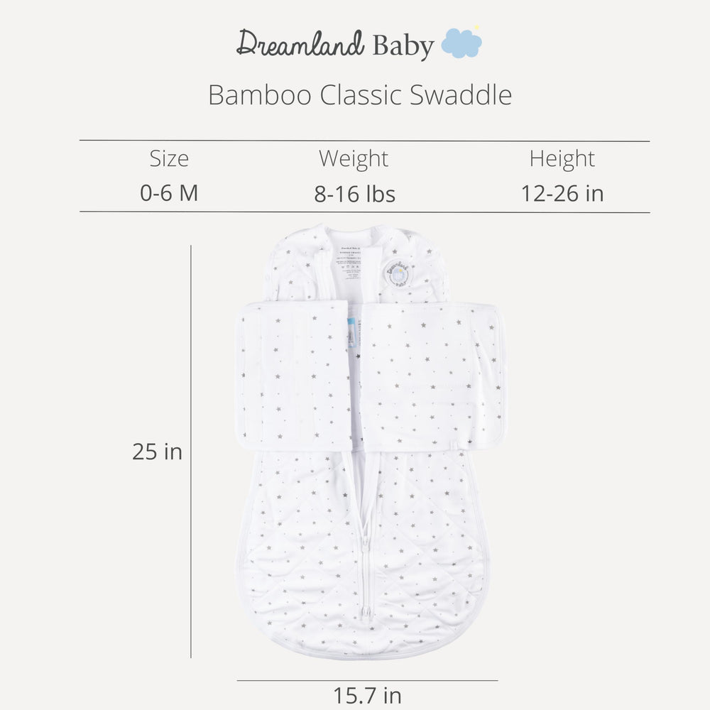 Dreamland Baby viscose swaddle is newborn-friendly with premium, skin-friendly materials.