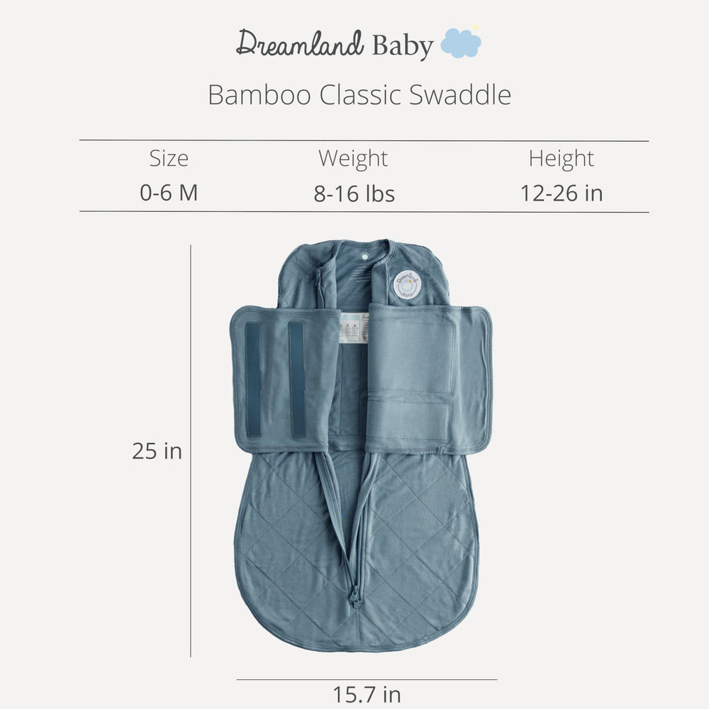 Dreamland Baby viscose swaddle Ocean two-way zipper for easy changes