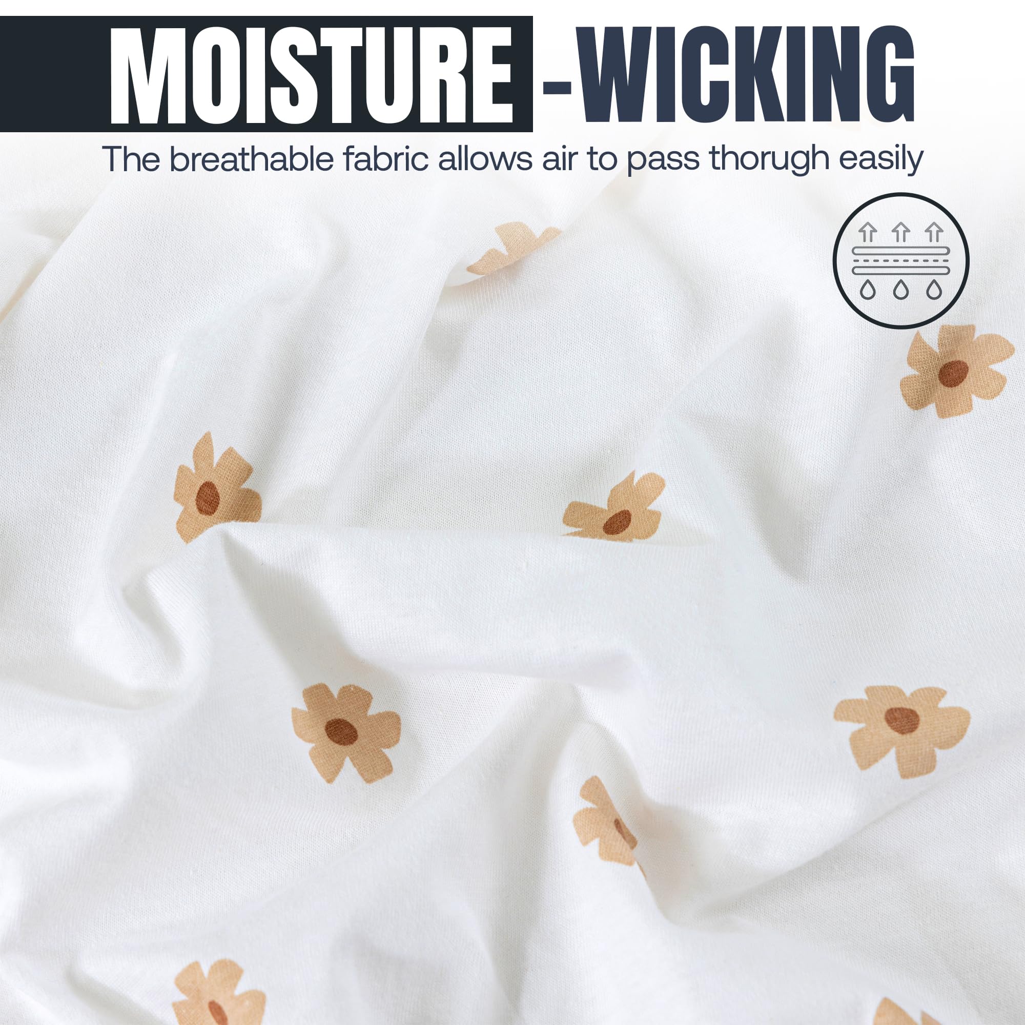 Dreamology brown-flowers sheets complement nursery decor while keeping baby comfortable.