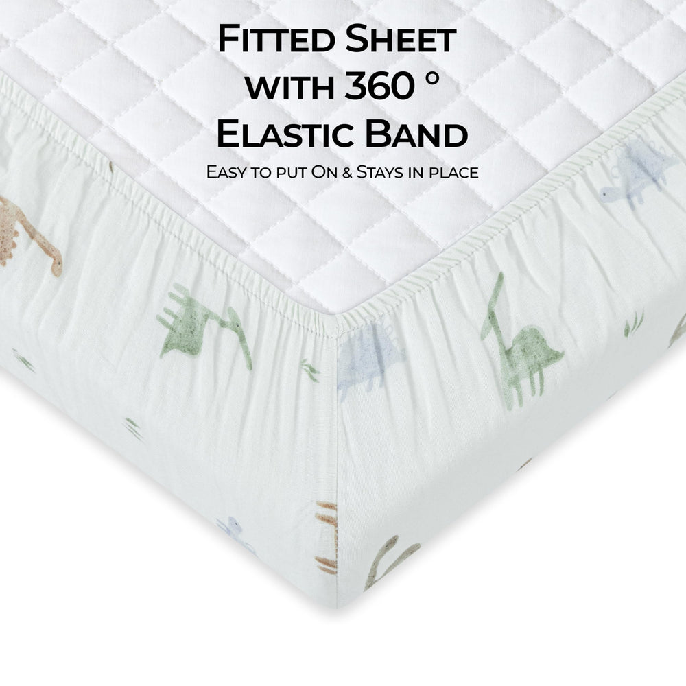 Dreamology standard-fit crib sheet securely covers a 28x52 mattress.