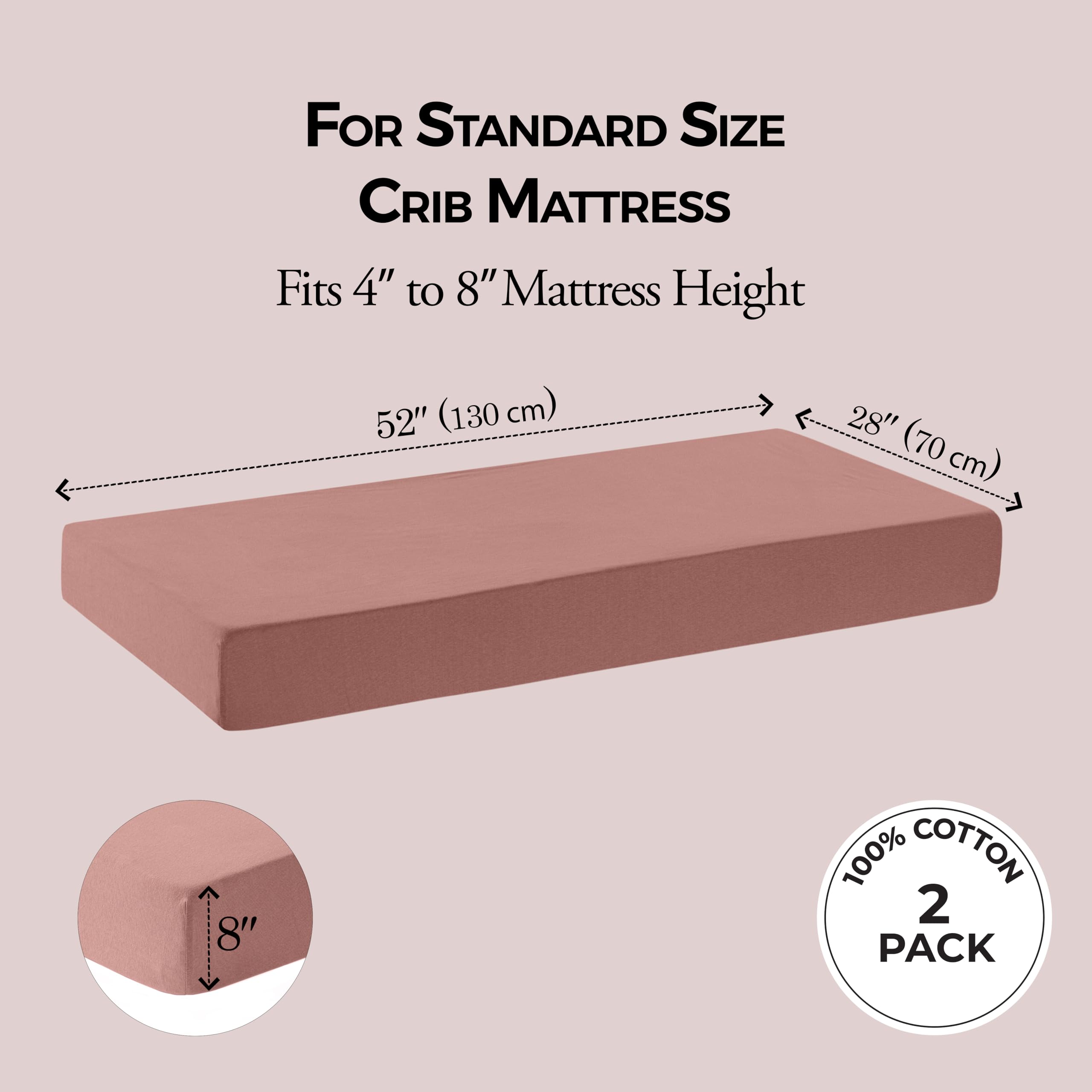 Dreamology Jersey Crib Sheets 2-Pack fit-test on standard crib for snug sleep surface.