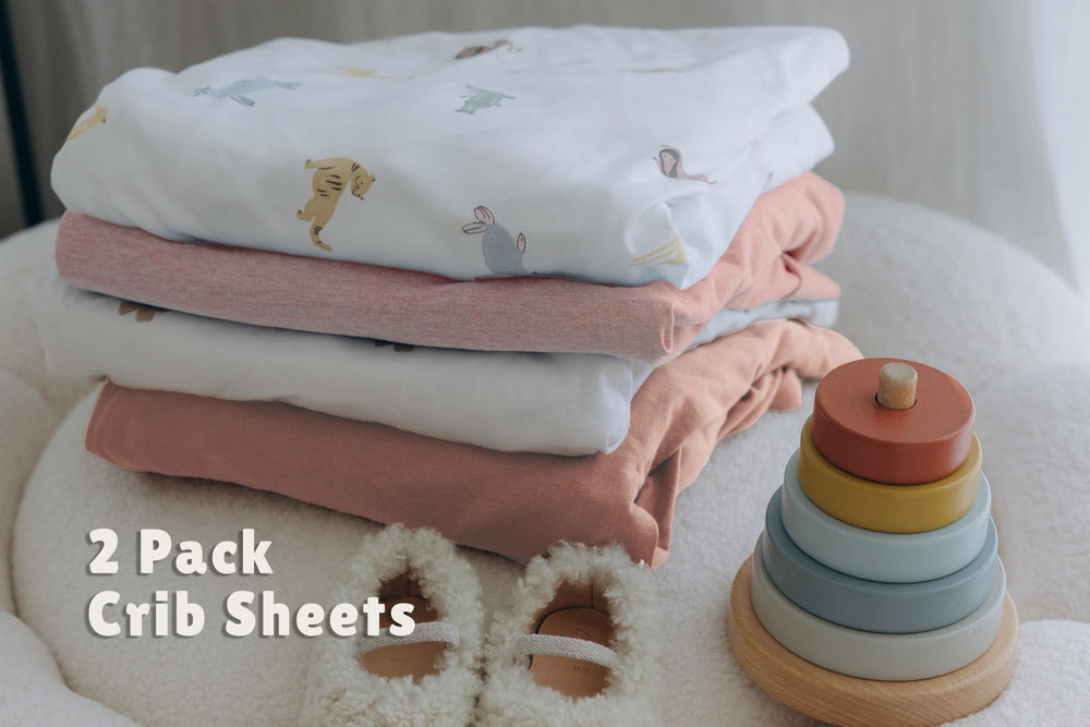 Dreamology Jersey Crib Sheets machine-wash-ready for quick cleanup after messes.