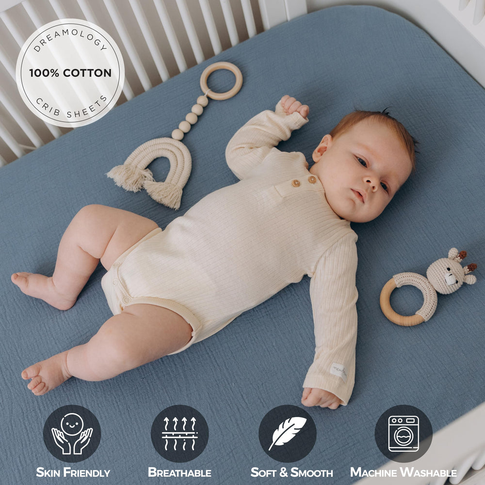 Dreamology mini crib sheets 24x38 fit for portable play yards and cribs.