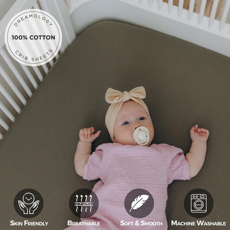 Dreamology mini crib sheets 24x38 on mattress snug fit for mini cribs