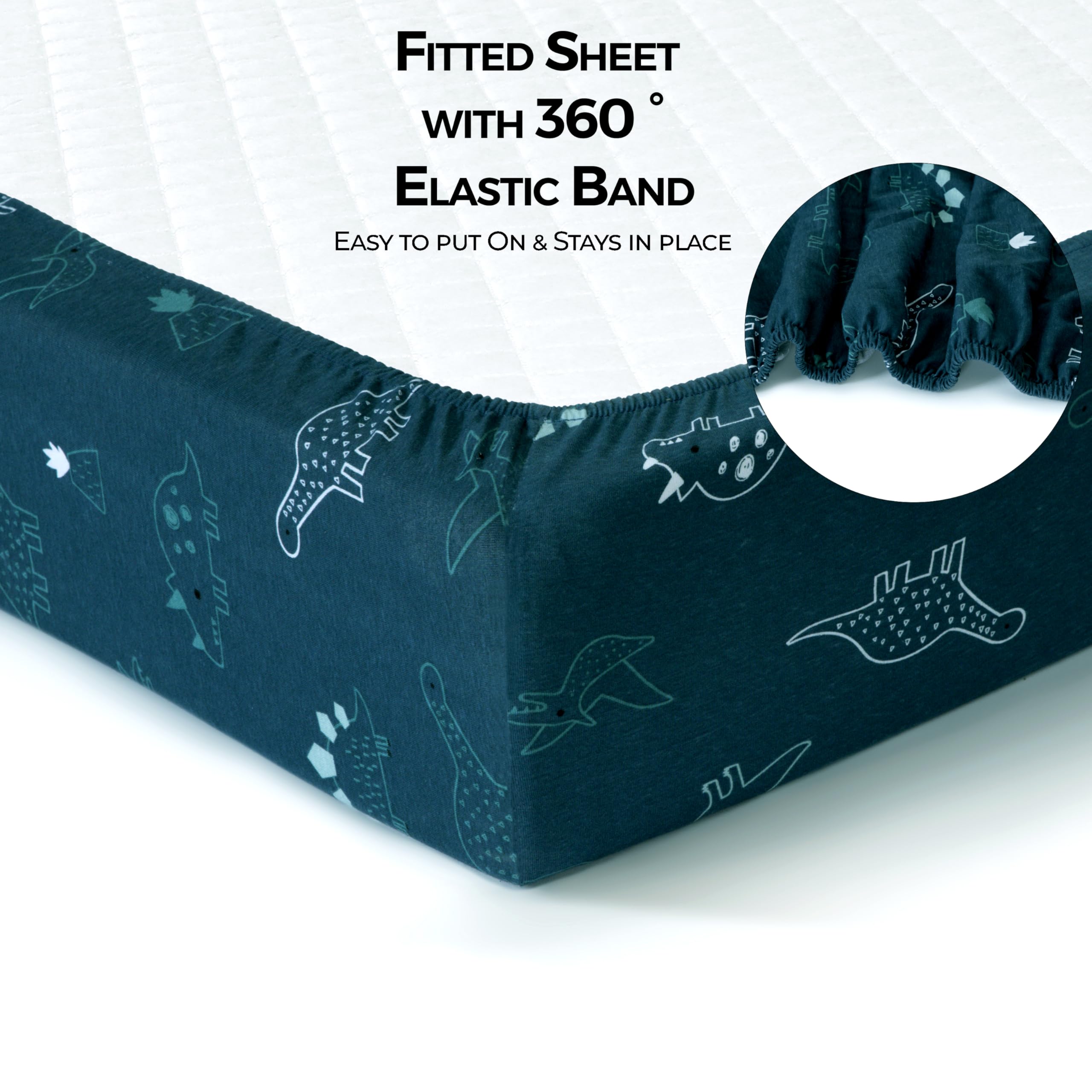 Dreamology mini crib sheets hypoallergenic design supports gentle skin during naps.