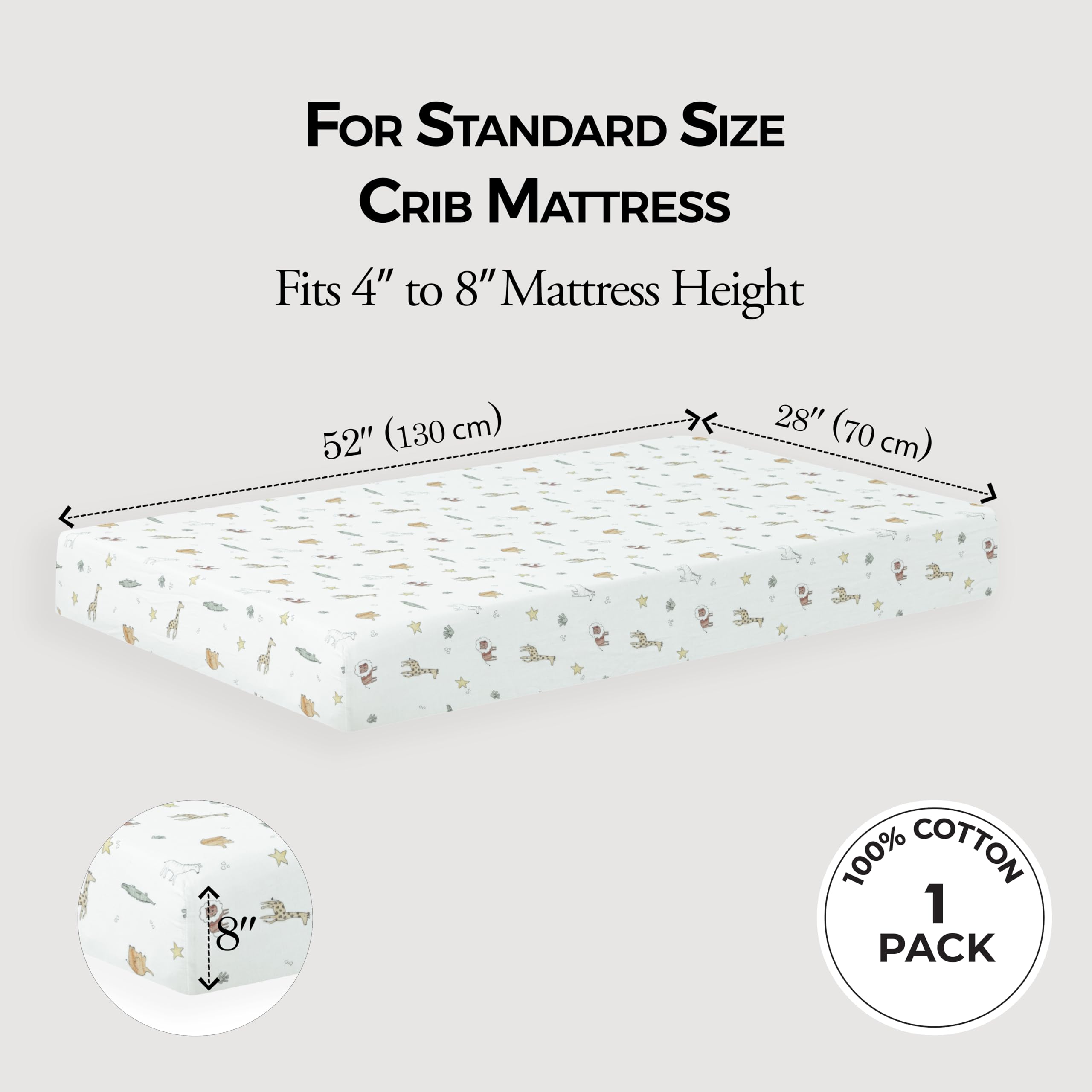 Dreamology muslin crib sheets close-up shows soft cotton texture for gentle sleep.